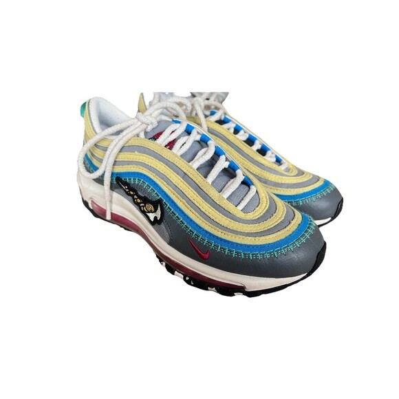 Nike Air Max 97 Youth Kid Size 5.5Y Shoes Gray Colorful Low Top Trainer Sneakers - Picture 1 of 8